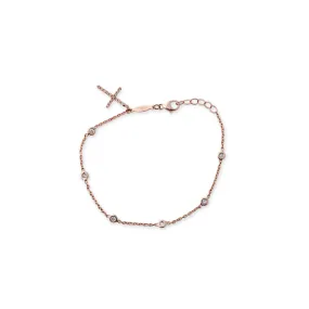 BEZEL DIAMOND & PAVE CROSS  BRACELET