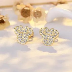 Cute cartoon Mickey zircon earrings female Mickey Mouse earrings Jewelry for Ladies Gift