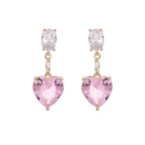 Cute Cubic Zircon Love Heart Dangle Earring for Women,Crystals Girls Party ,Promt Drop Earrings Jewelry Accessories LYX051