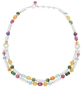 Diamond & Multi Gem Bvlgari Allegra Necklace - 18ct White Gold