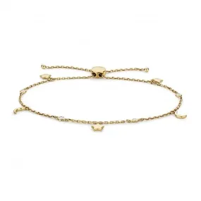 Diamond Jewellery 9ct Gold Diamond Star & Moon Bracelet BD031