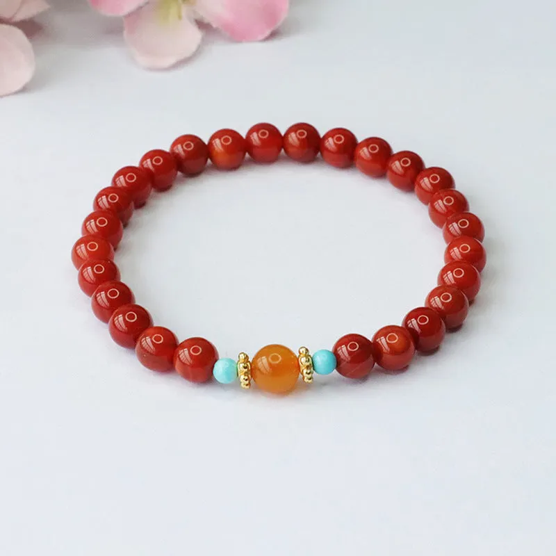 Fortune's Favor Agate and Honey Wax Amber Bracelet