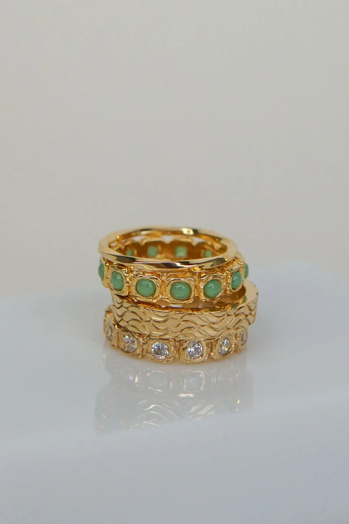 Hammered stacking ring gold plated