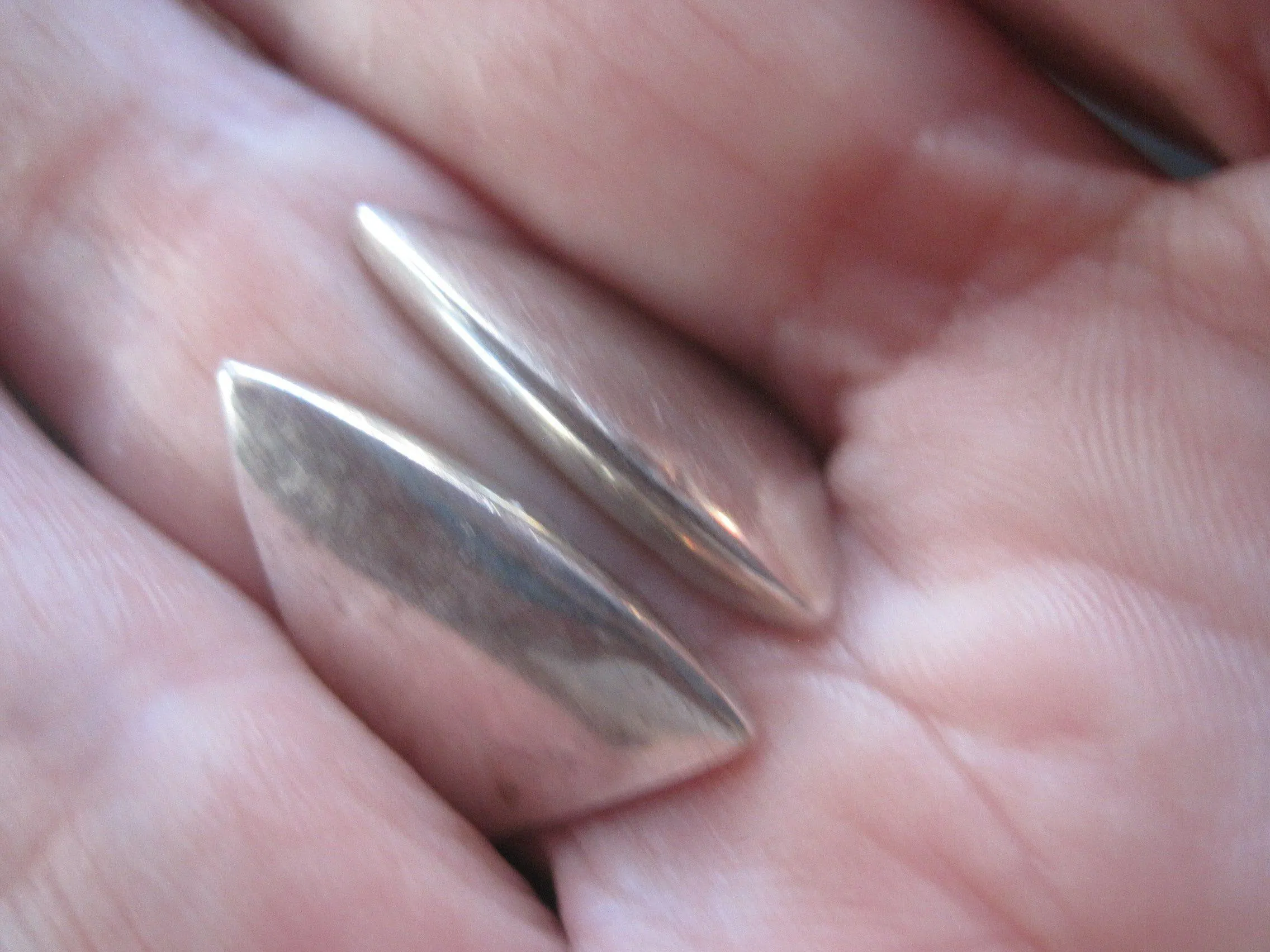 Modernist Mexican Silver Ring with Open Face Size 8