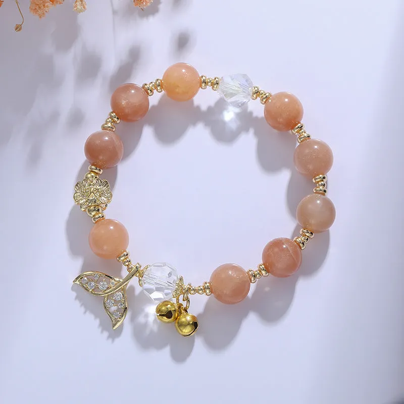 Natural Orange Moonstone Crystal Bracelet Fishtail