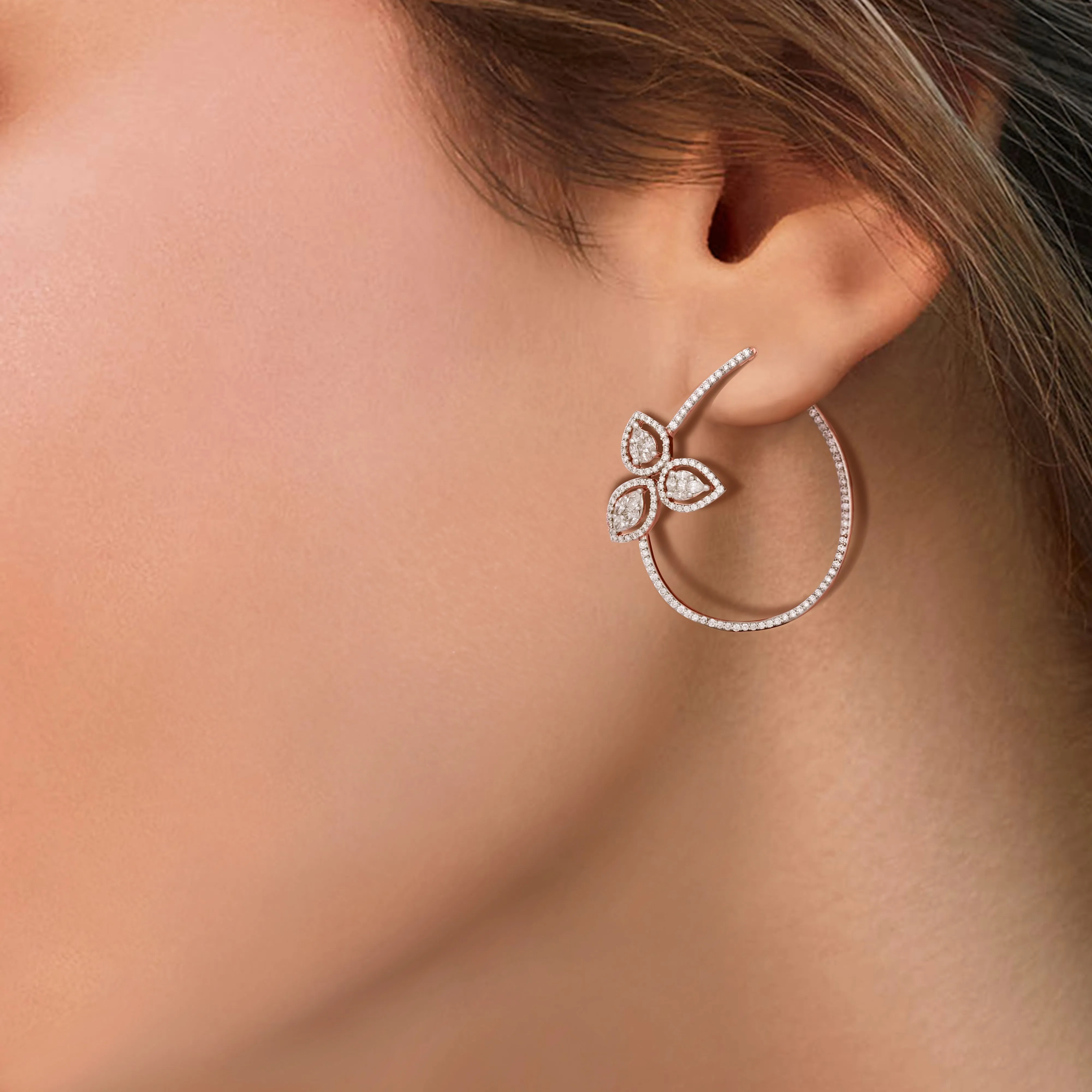 One Petals Diamond Earrings*