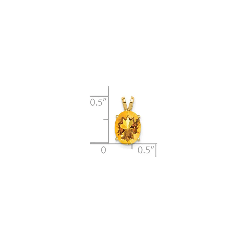 Oval Citrine Pendant (14K)