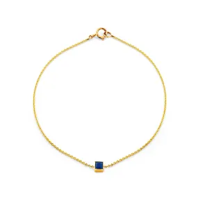 Square Cut Sapphire & Gold Bracelet